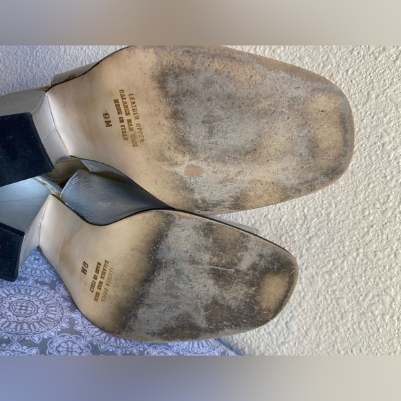 Aldo Chelini~Vtg~Soft~Leather~Slingback~Slant Wrapped Block Heel Sandal~Size 9 - Picture 12 of 16